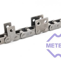 Roller chains with straight attachments